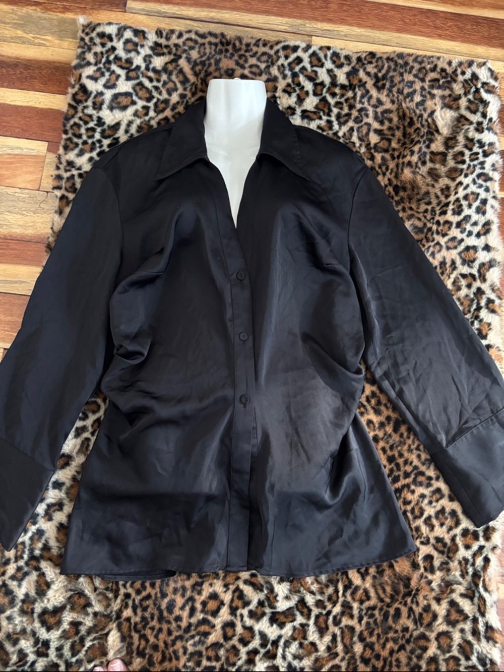 H&M Black Button-Front Blouse